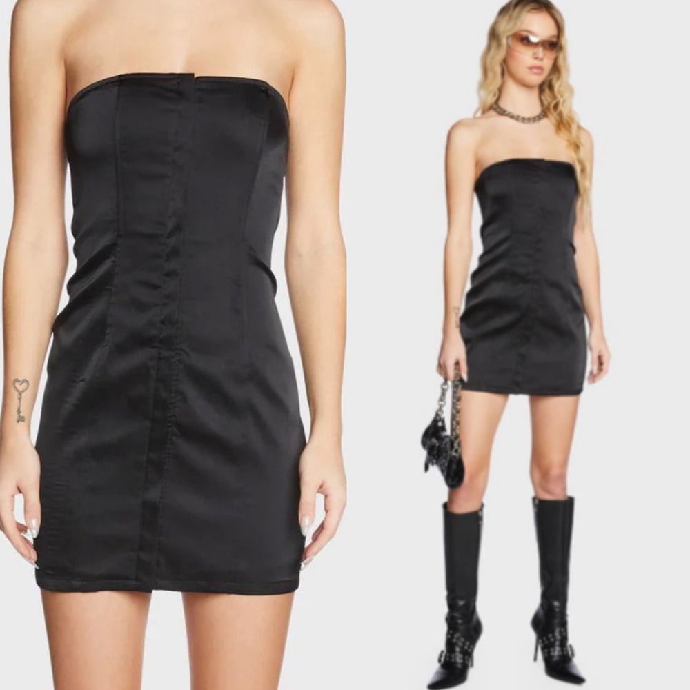 NWT Lioness Hacienda Corset Mini Dress Strapless Black Sz 4 Party Event Cocktail